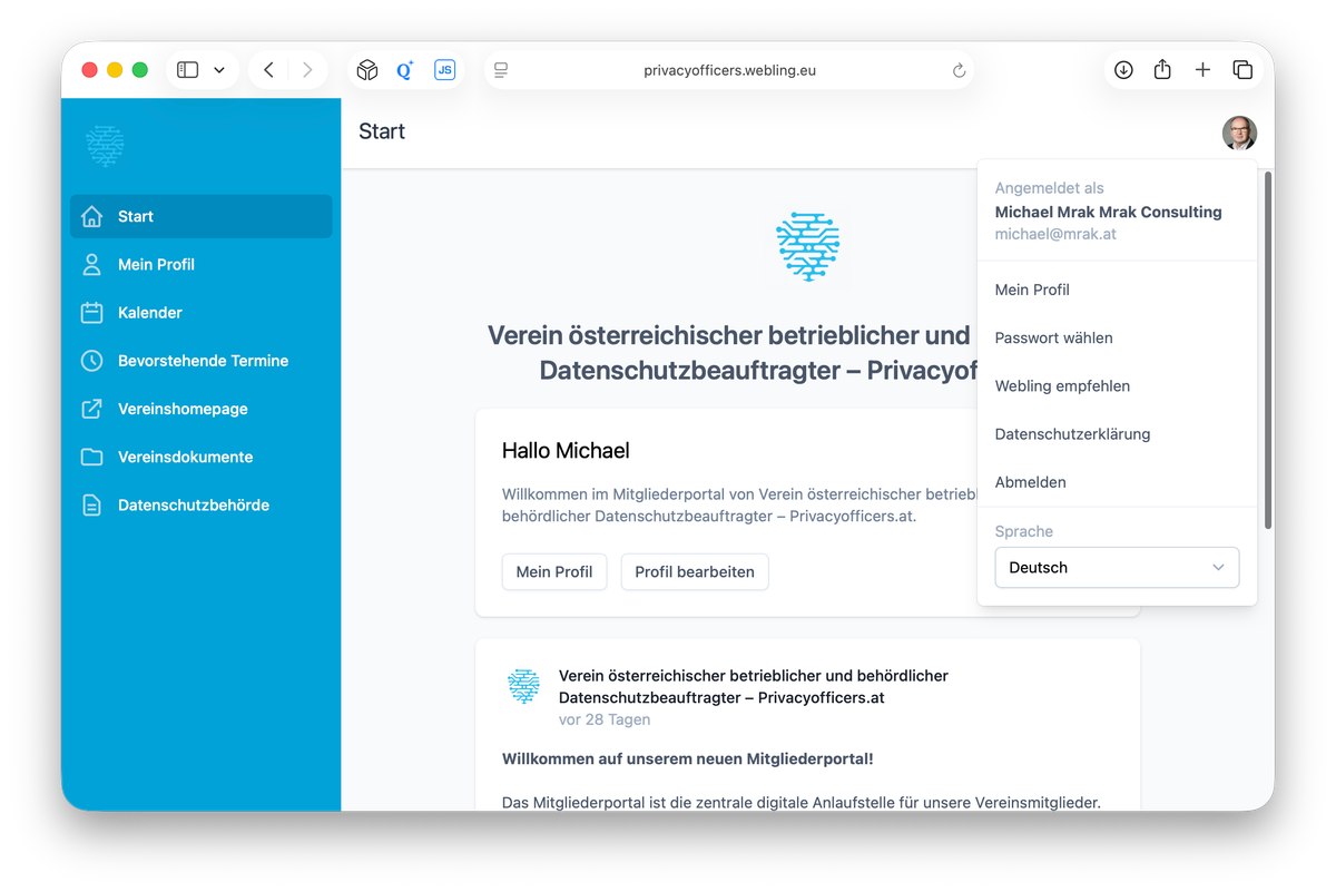 Mitgliederportal aktivieren